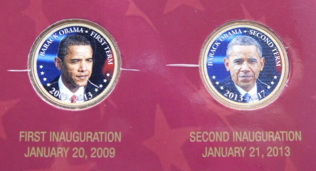 Barack Obama First & Second Inauguration Bifold-(2) Colorized Halogram ...