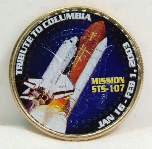 2013-P Colorized Kennedy Half Dollar - Tribute to Columbia Mission ...