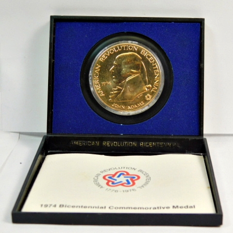 1974 American Revolution Bicentennial Commemorative Medal John Adams