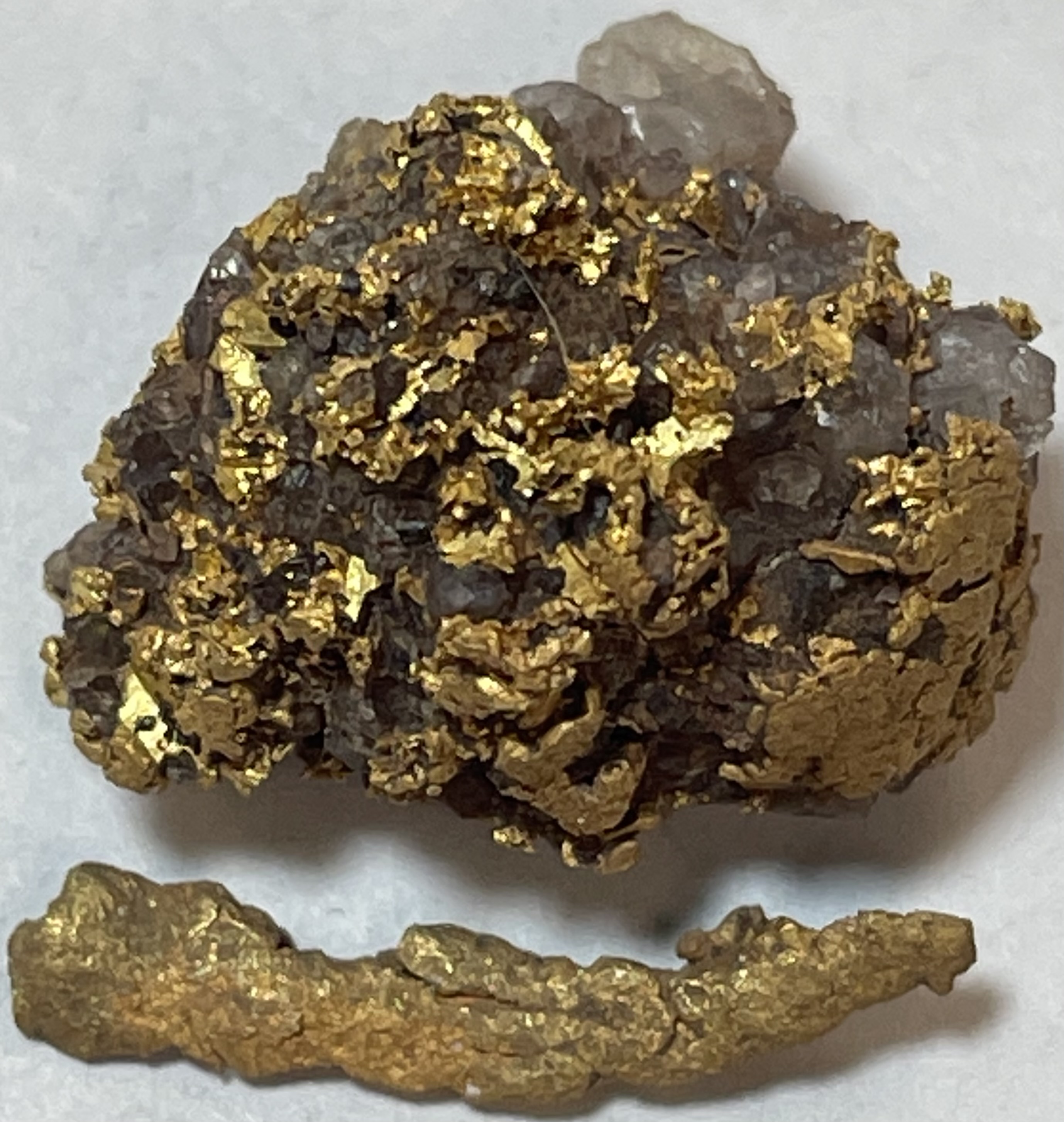 7.1 Grams Gold Nugget Specimen on Quartz Property Room