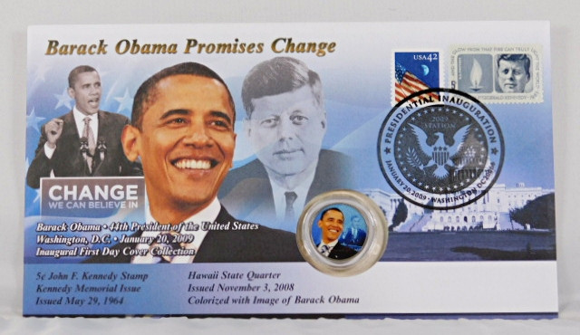 Barak Obama Colorized Hawaii Quarter - Obama Promises Change ...