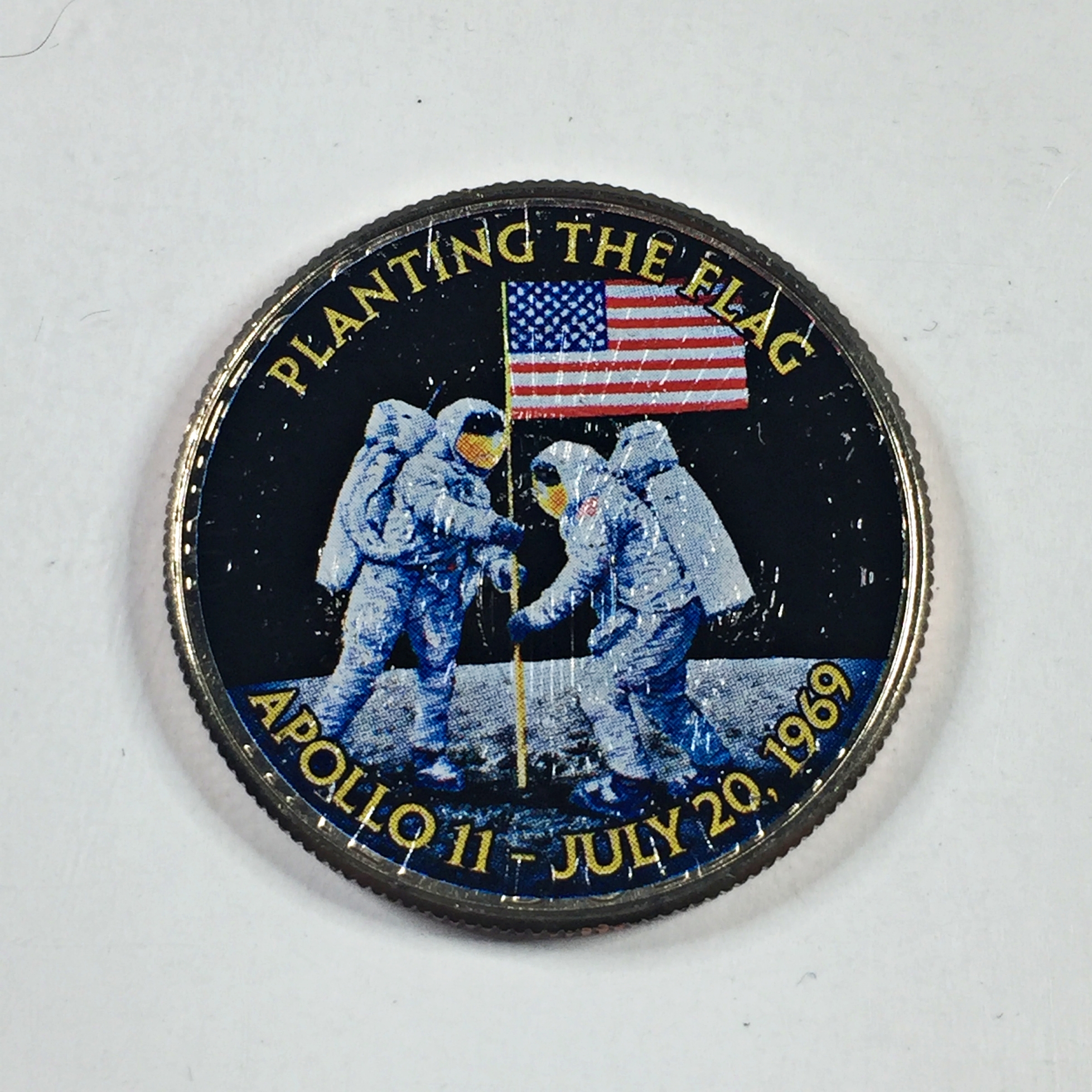 Colorized 2010-D Kennedy Half Dollar Commemorating Apollo 11*Planting ...
