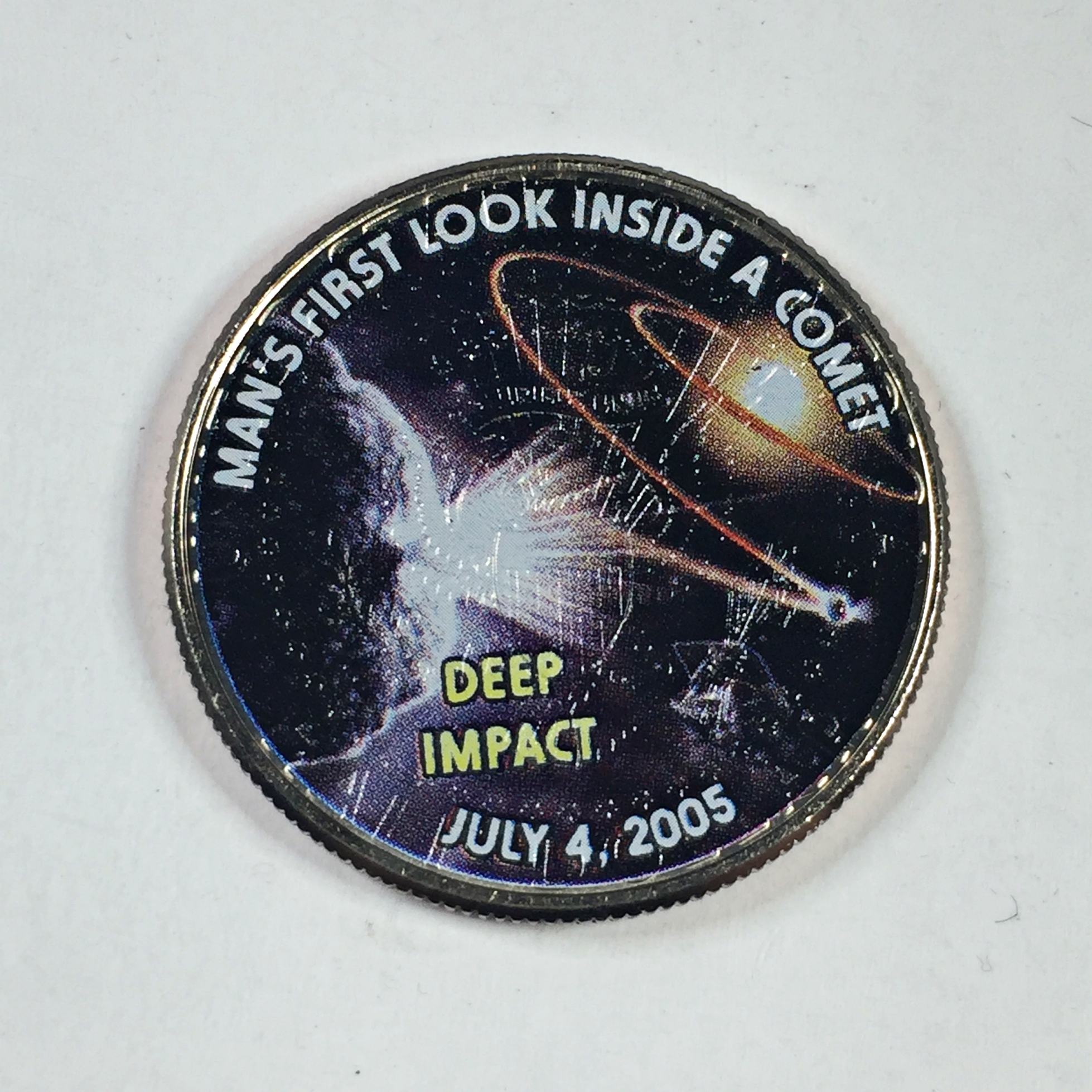 Colorized 2013-P Kennedy Half Dollar Commemorating Deep Impact*Man's ...