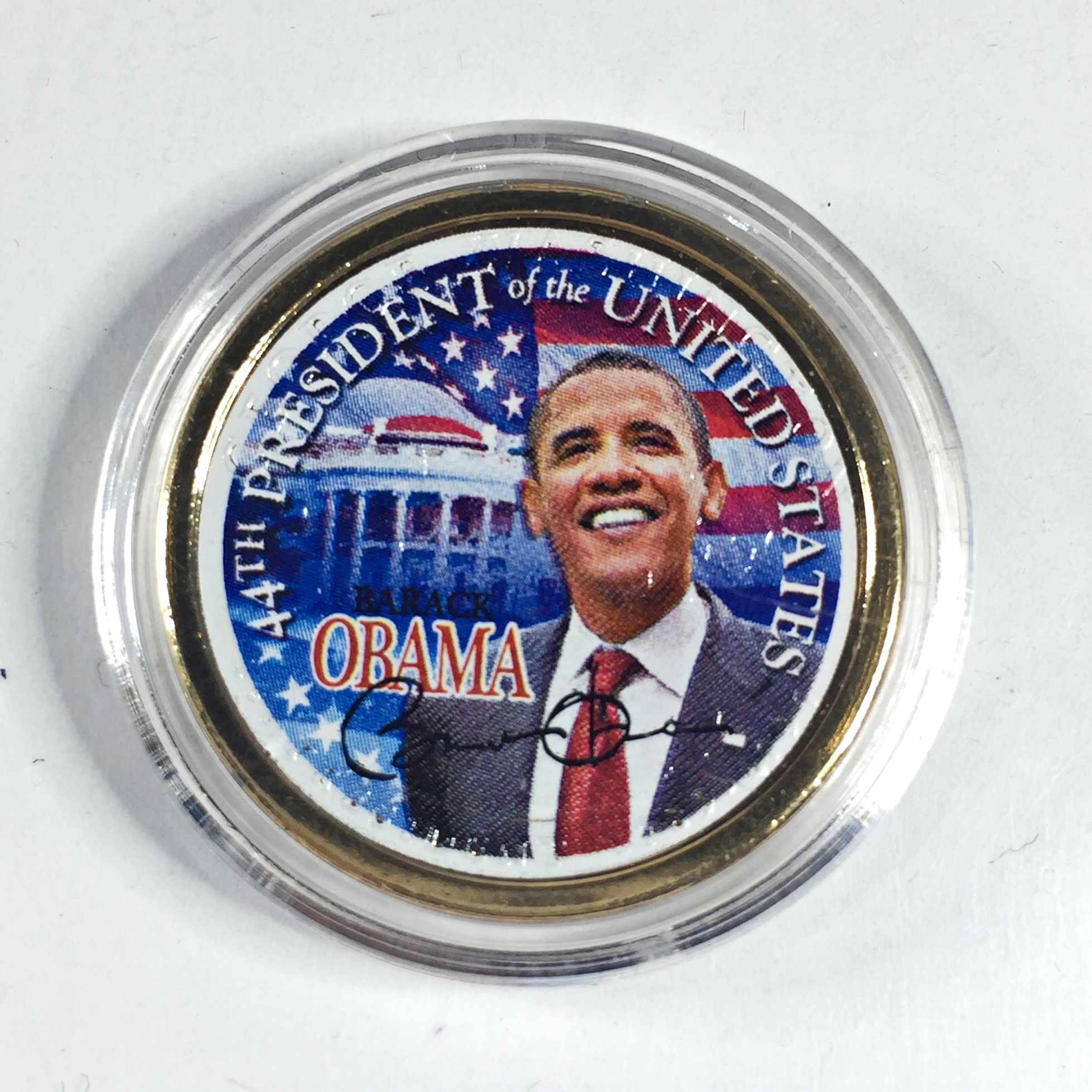 Colorized 24K Gold Layered Presidential Dollar Commemorating President ...