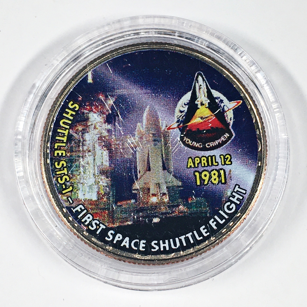 1981 First Space Shuttle Flight Commemorative Colorized Kennedy Half ...