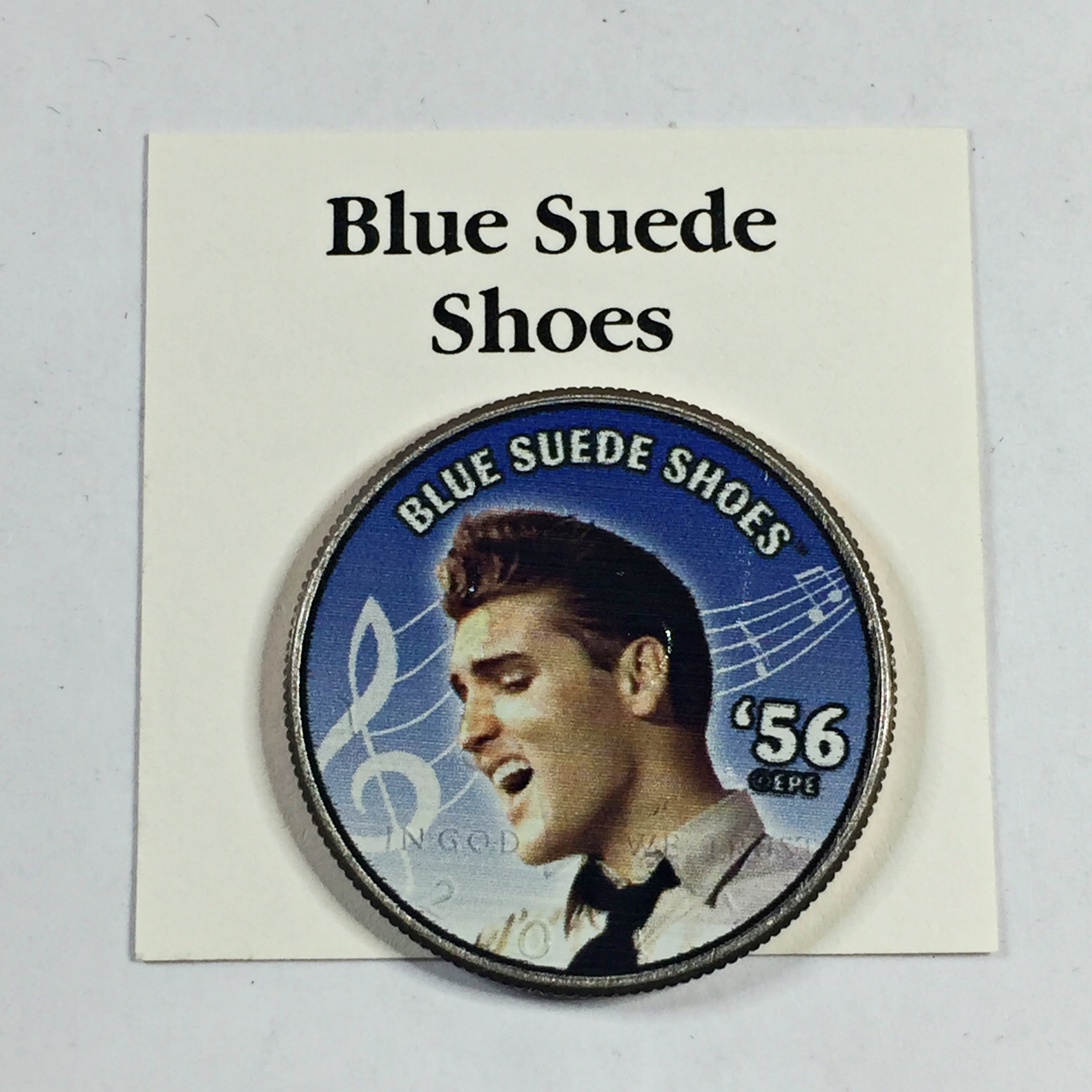 Colorized Kennedy Half Dollar Commemorating Elvis Presley's Blue Suede ...