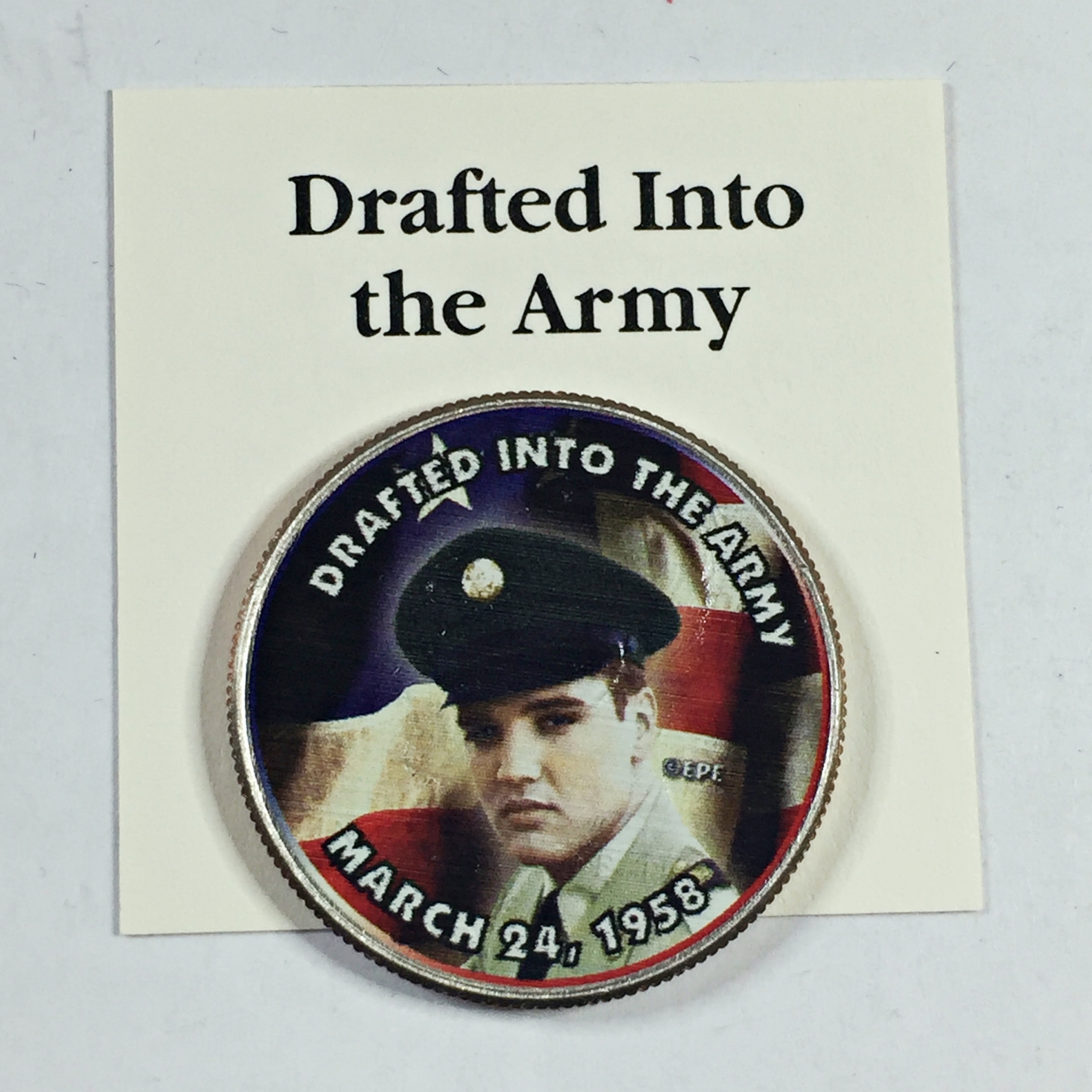 Colorized Kennedy Half Dollar Commemorating Elvis Presley's Drafted ...