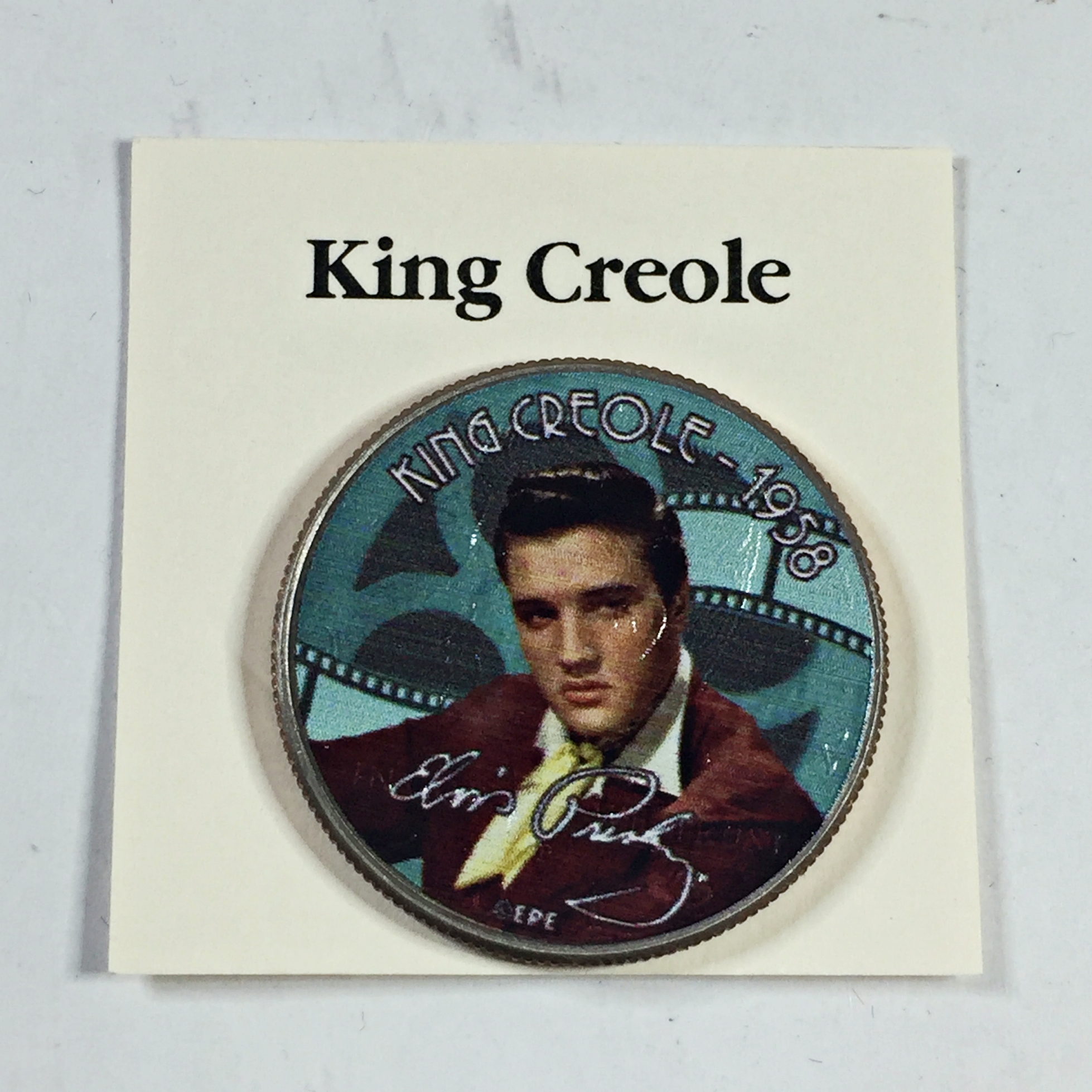Colorized Kennedy Half Dollar Commemorating Elvis Presley's King Creole ...