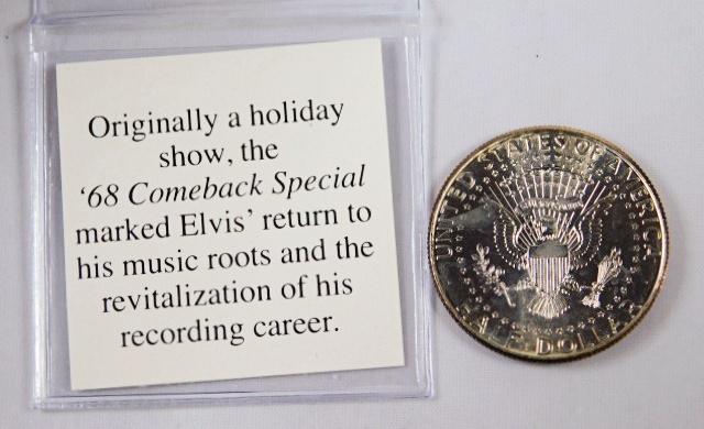 Colorized Kennedy Half Dollar Commemorating the '68 Comeback of ELVIS ...
