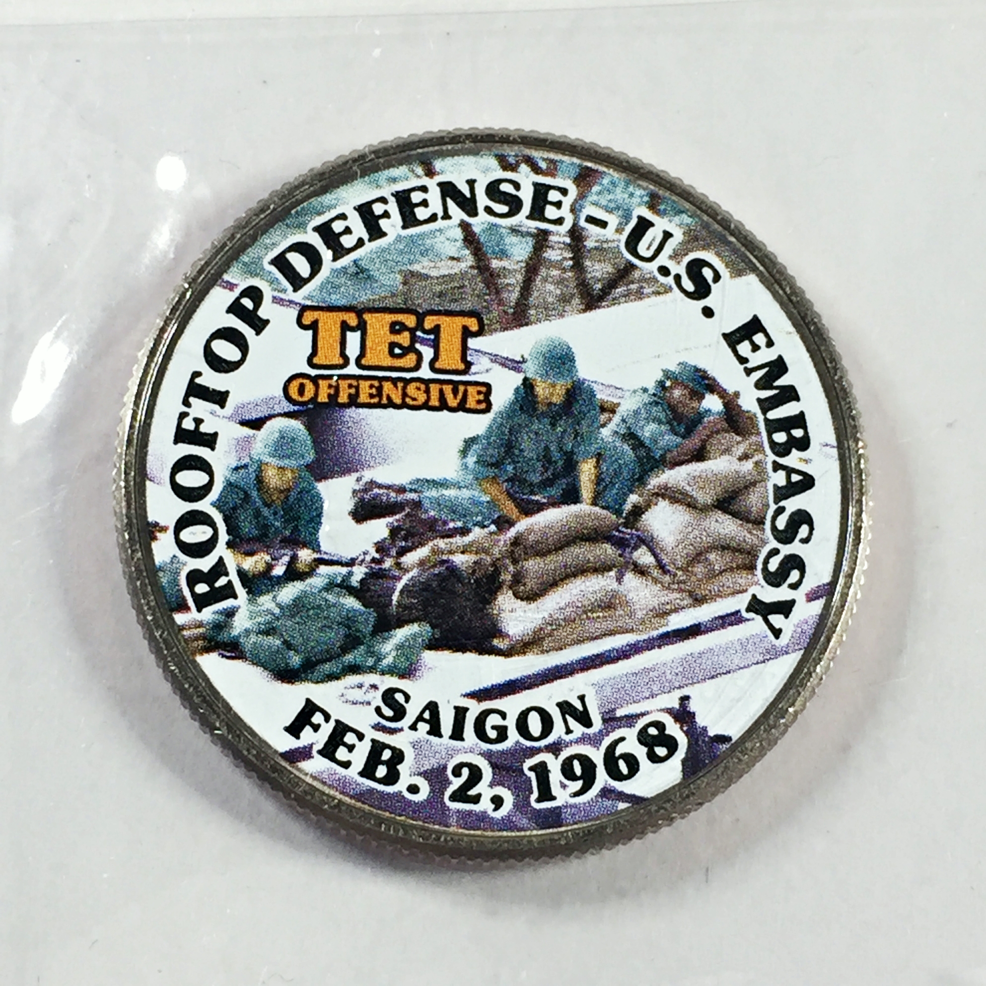 Colorized Kennedy Half Dollar Commemorating the Vietnam War*Rooftop ...