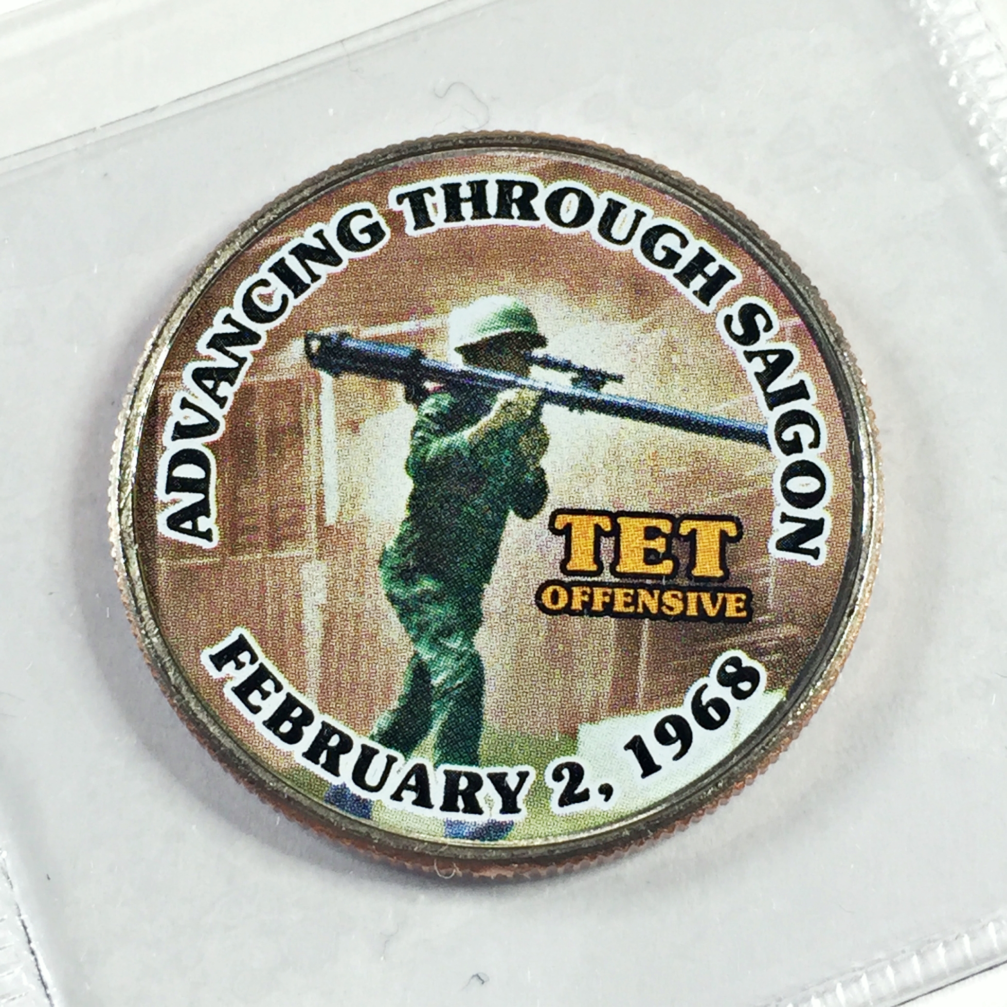 Colorized Kennedy Half Dollar Commemorating the War in Viet Nam ...