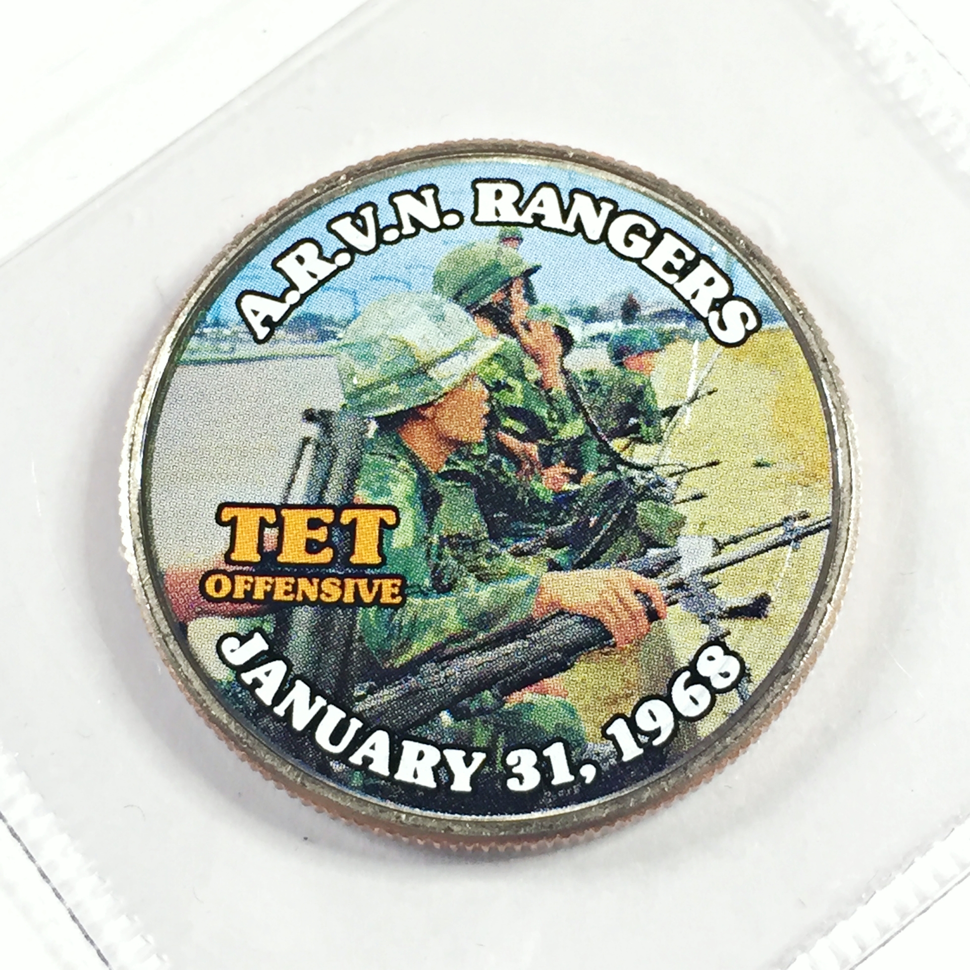 Colorized Kennedy Half Dollar Commemorating the War in Viet Nam*A.R.V.N ...