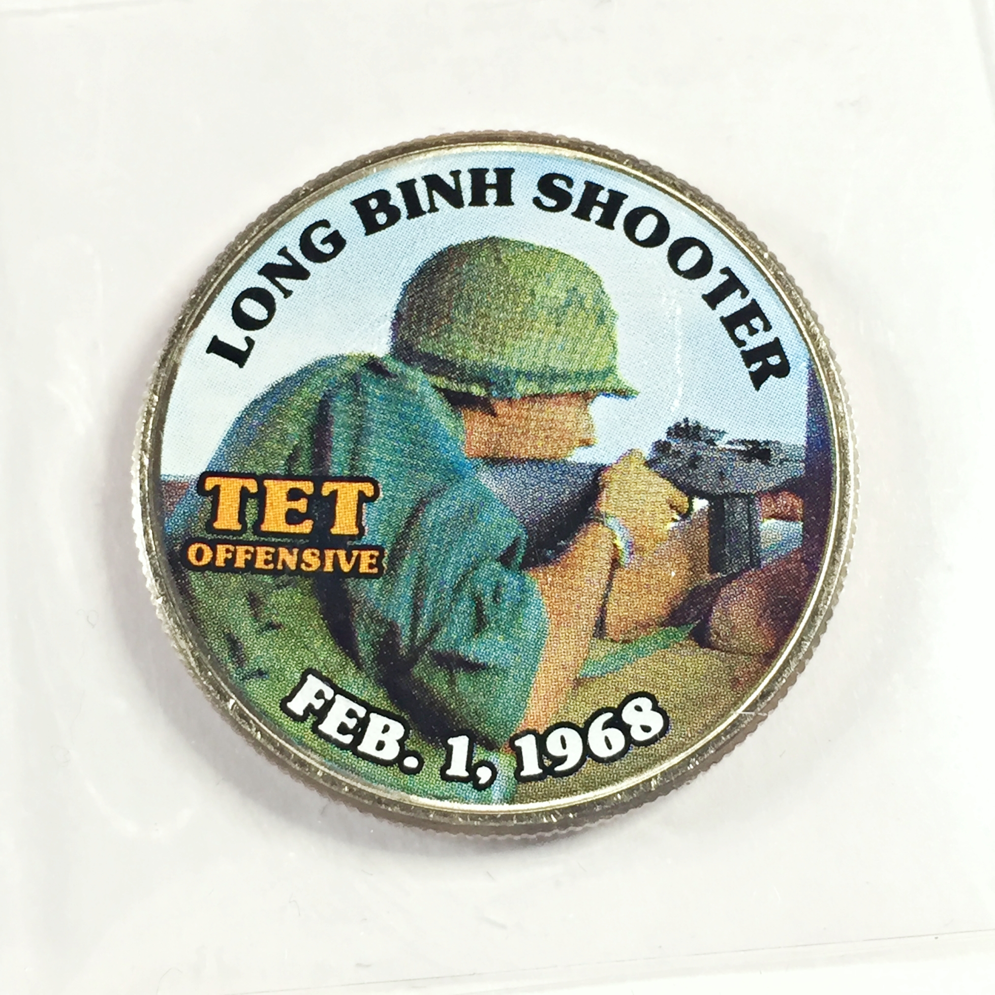 Colorized Kennedy Half Dollar Commemorating the War in Viet Nam*Long ...
