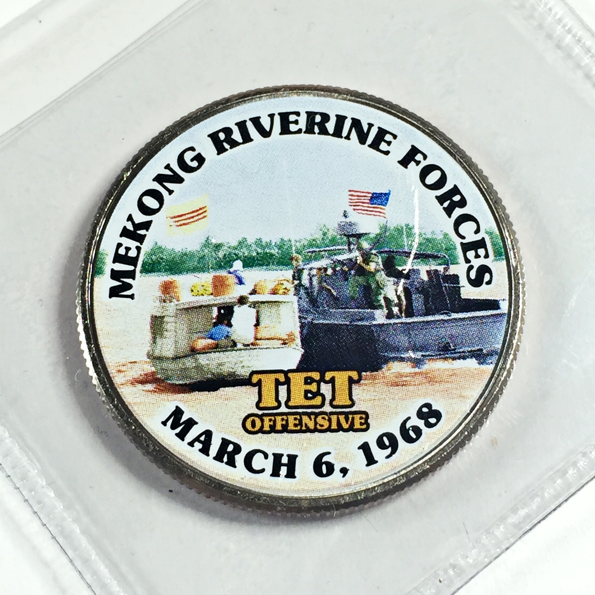 Colorized Kennedy Half Dollar Commemorating the War in Viet Nam*Mekong ...