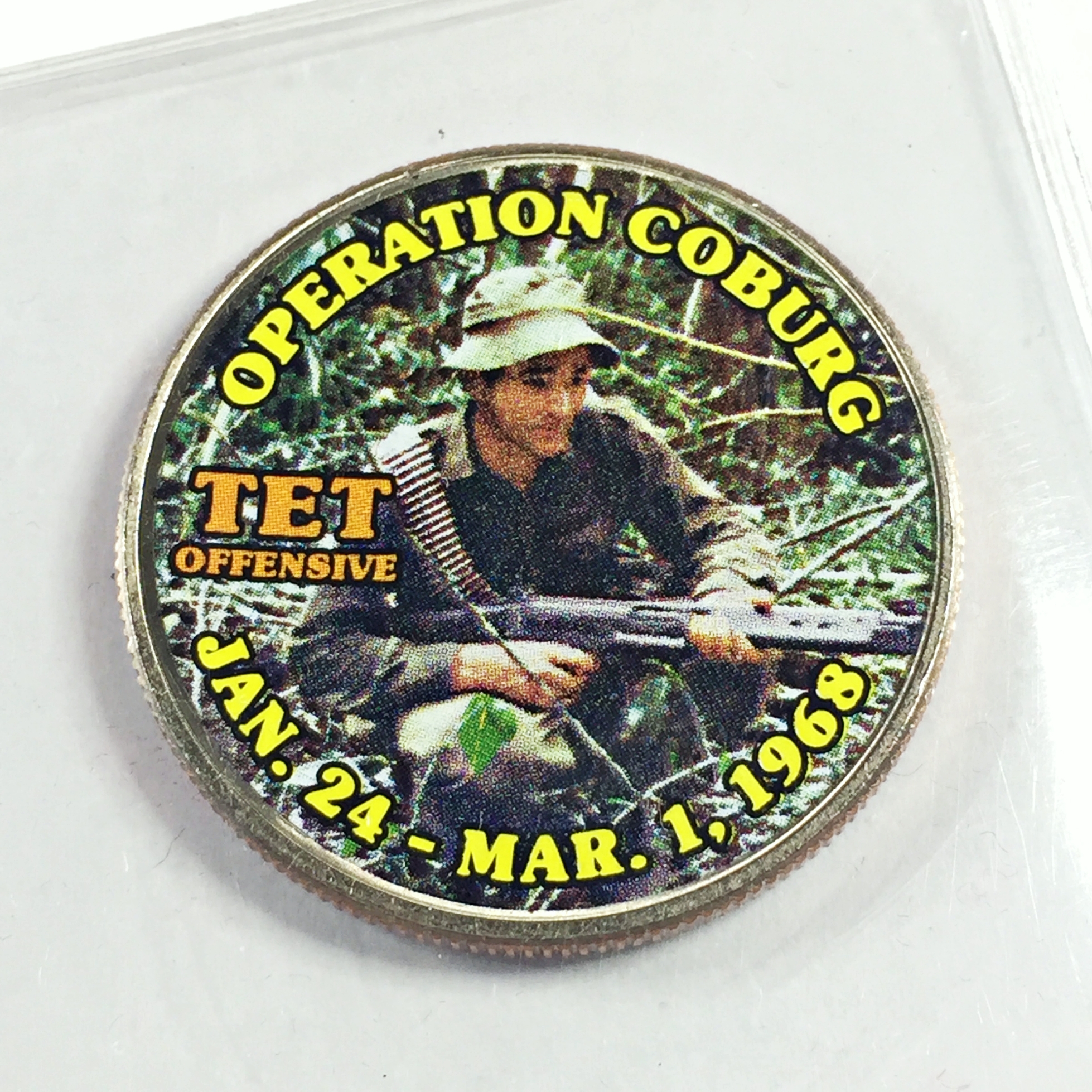 Colorized Kennedy Half Dollar Commemorating the War in Viet Nam ...