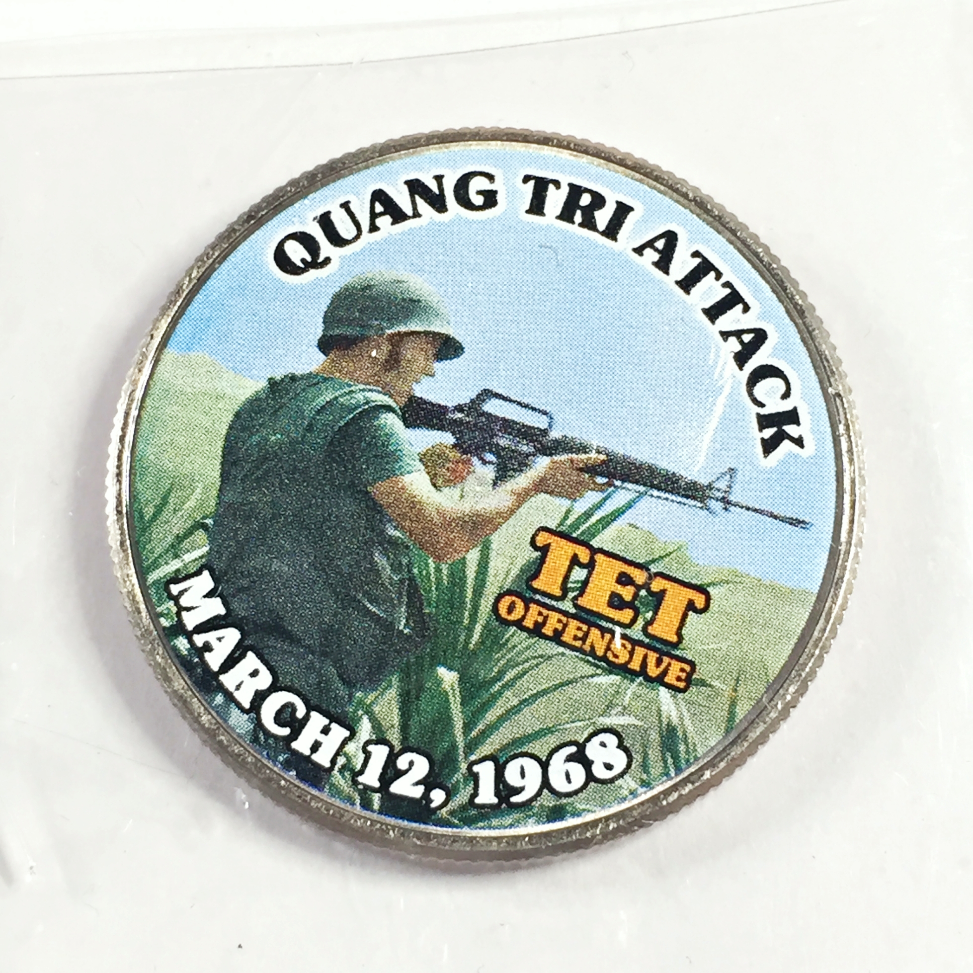 Colorized Kennedy Half Dollar Commemorating the War in Viet Nam*Quang ...