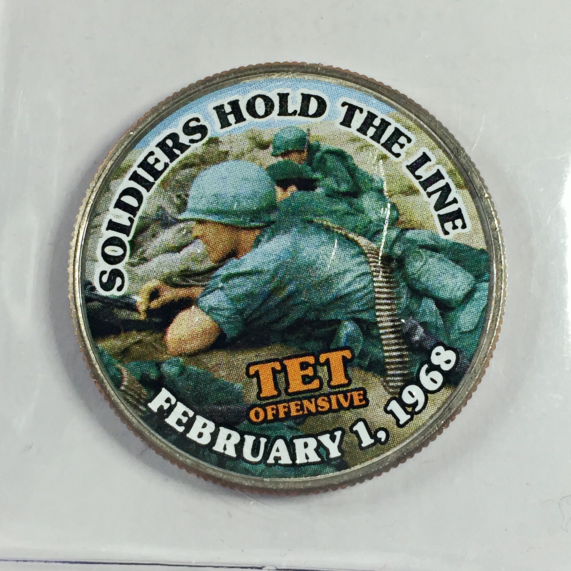 Colorized Kennedy Half Dollar Commemorating the War in Viet Nam ...