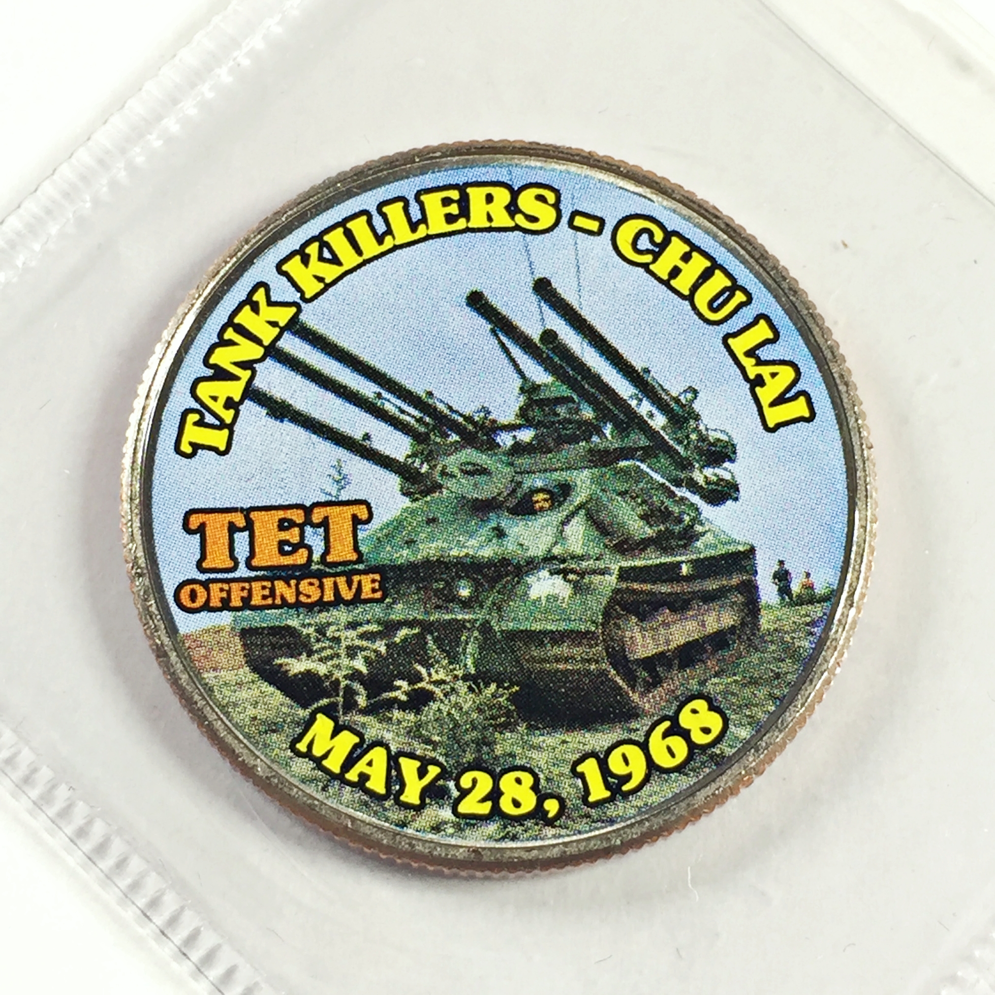 Colorized Kennedy Half Dollar Commemorating the War in Viet Nam*Tank ...
