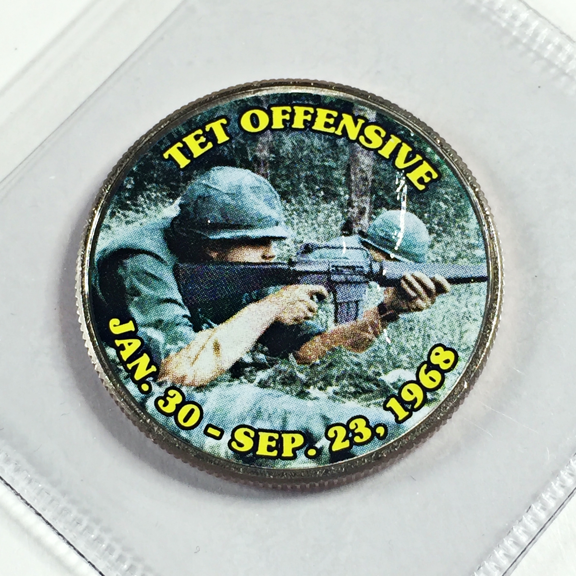 Colorized Kennedy Half Dollar Commemorating the War in Viet Nam*Tet ...