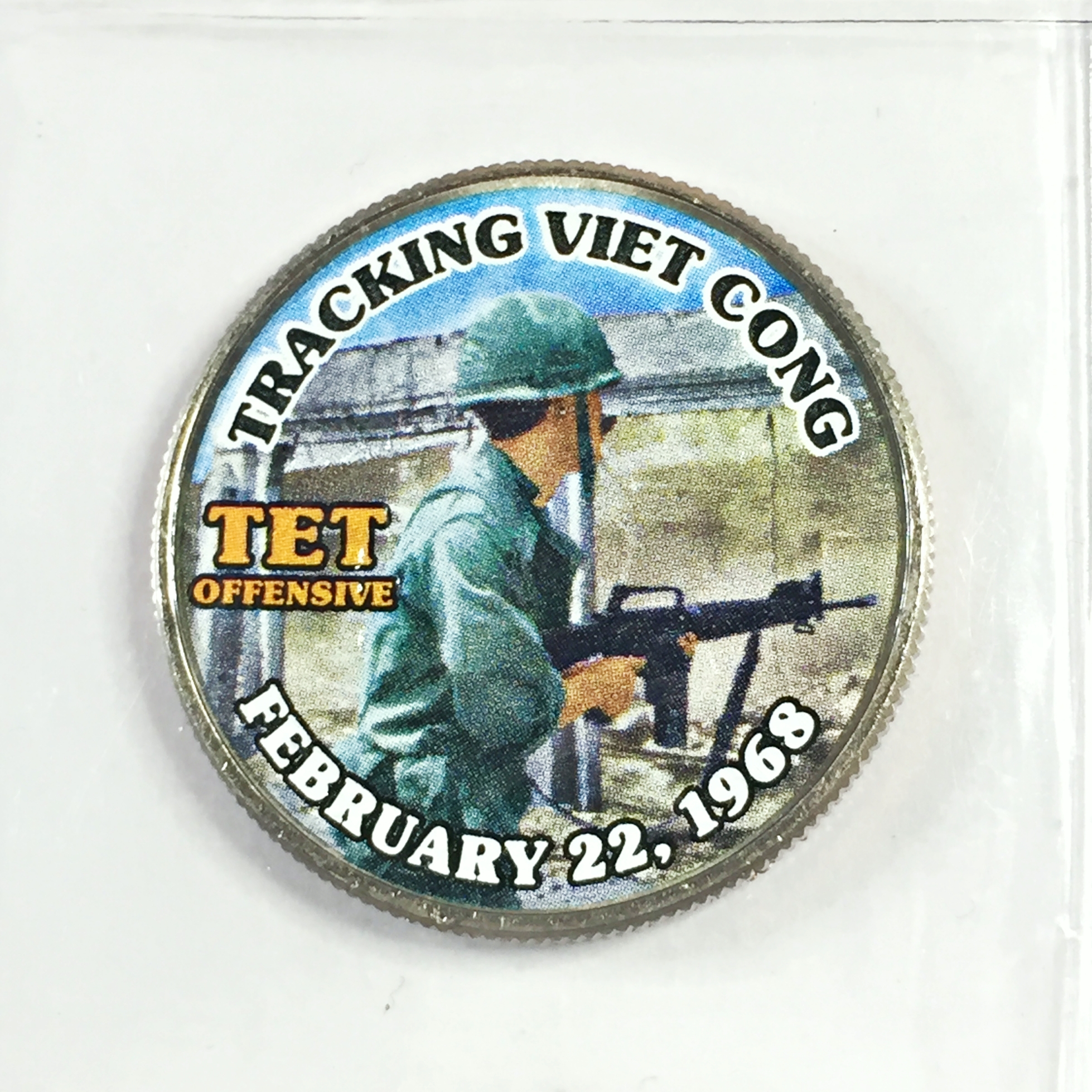 Colorized Kennedy Half Dollar Commemorating the War in Viet Nam ...