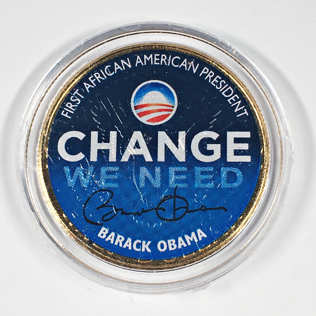 Colorized Presidential Dollar Commemorating Barack Obama | Property Room