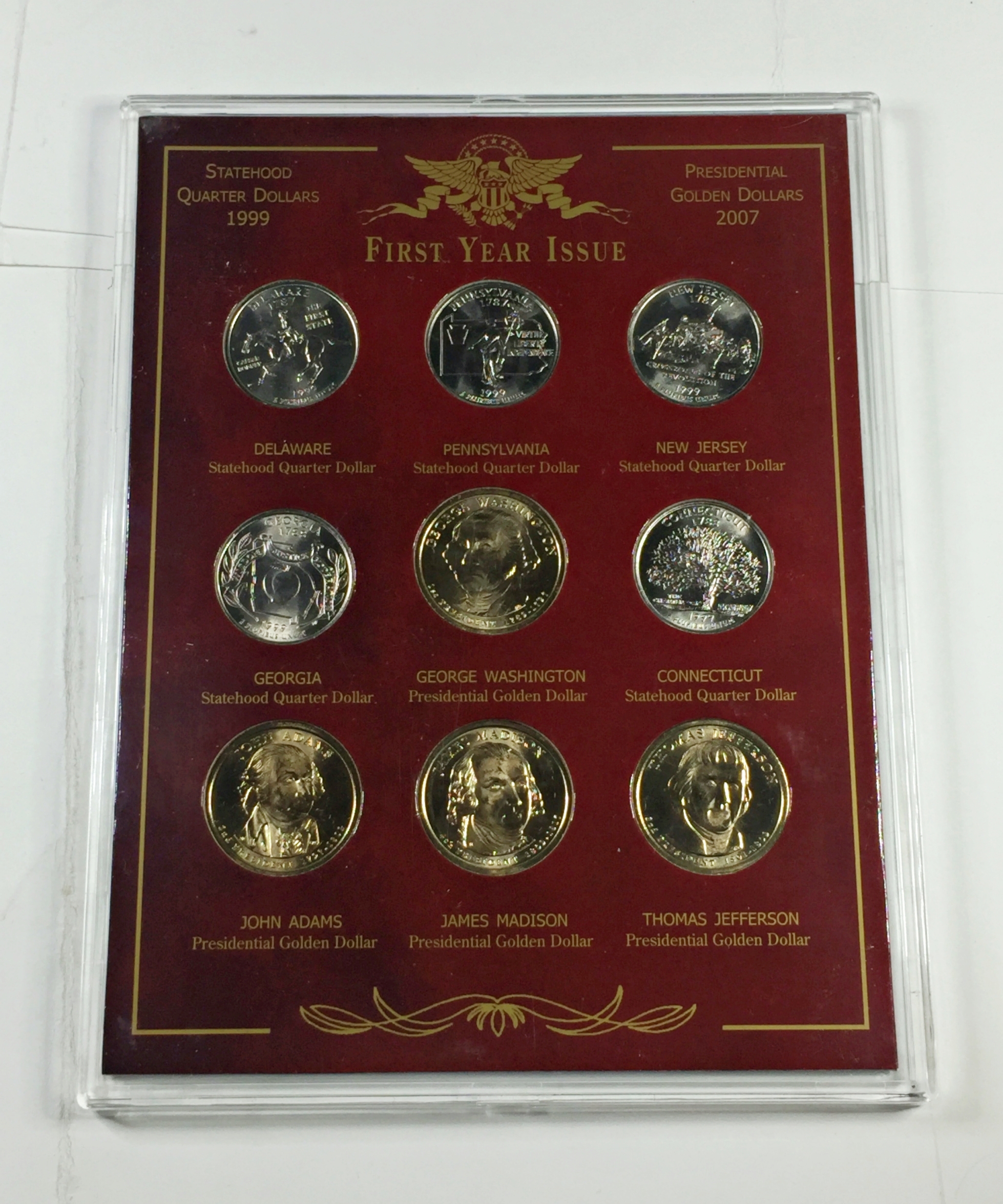 First Year of Issue 1999 Commemorative State Quarters AND First Year of ...