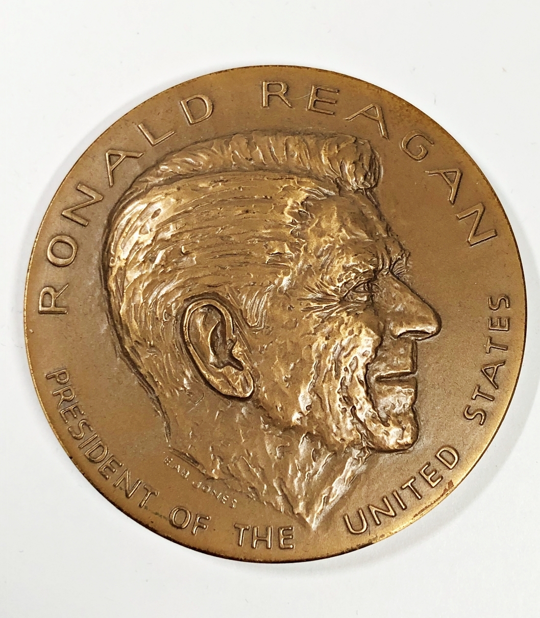 High Relief Bronze Medallion*3" Ronald Reagan Property Room