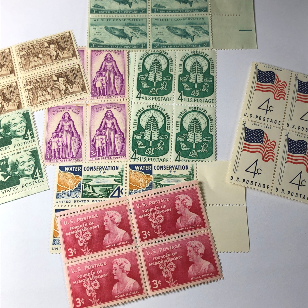 Large Lot of Vintage 3c and 4c US Stamps*In Original Postal Cellophane