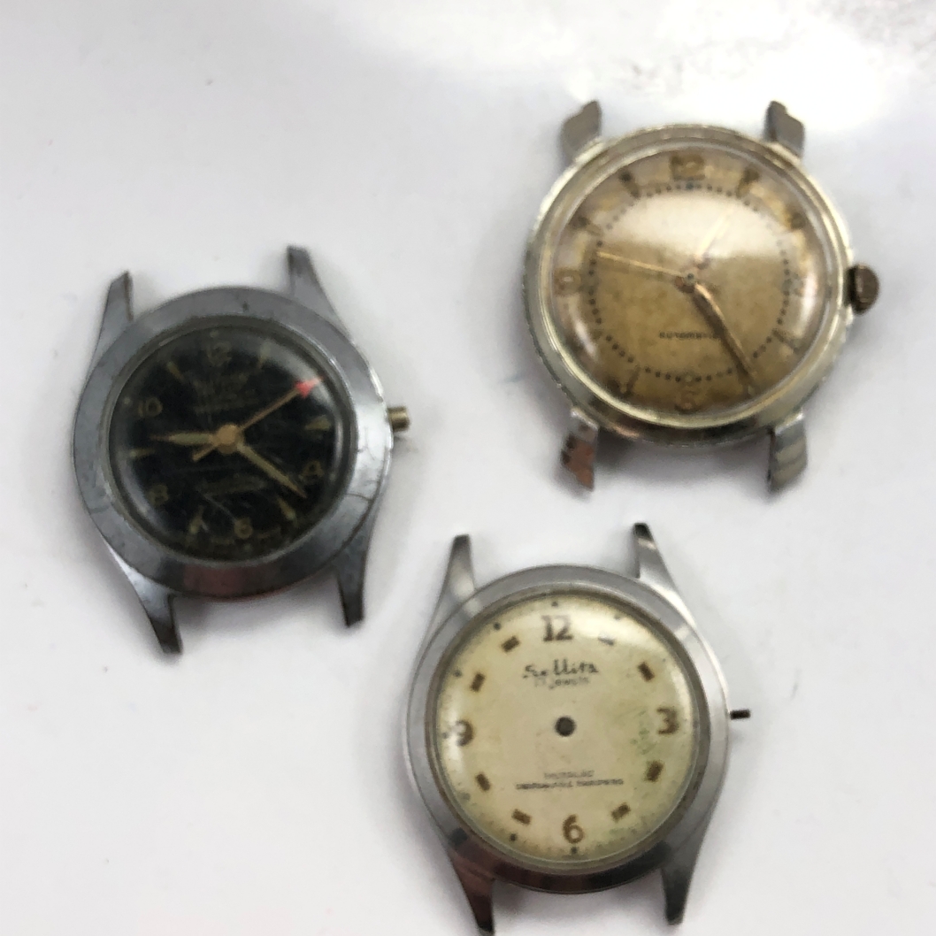Lot of 3 Vintage Mens Watches for Parts or Repair Swiss Made | Property ...