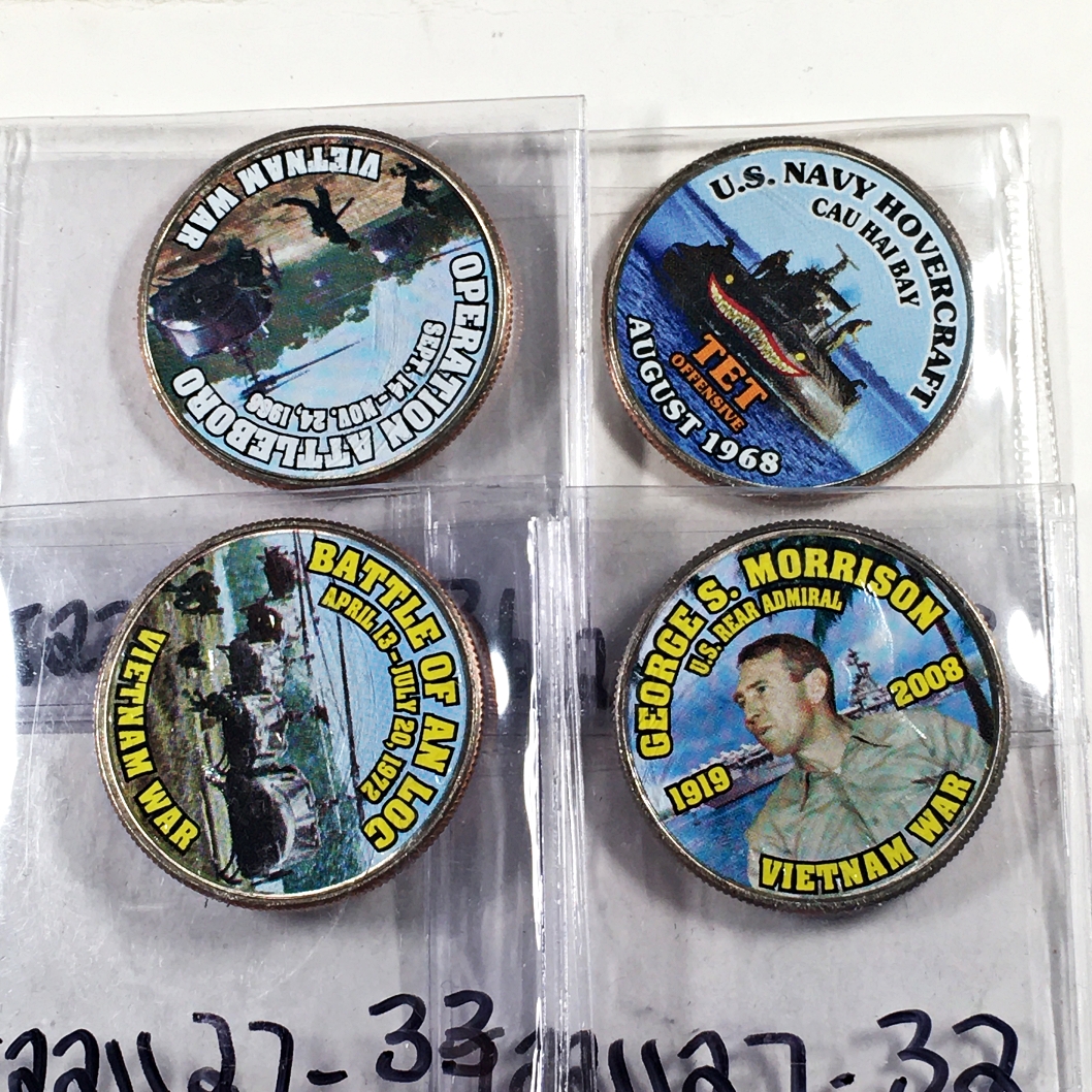 Lot of Four (4) Colorized Kennedy Half Dollar Commemorating the Vietnam ...