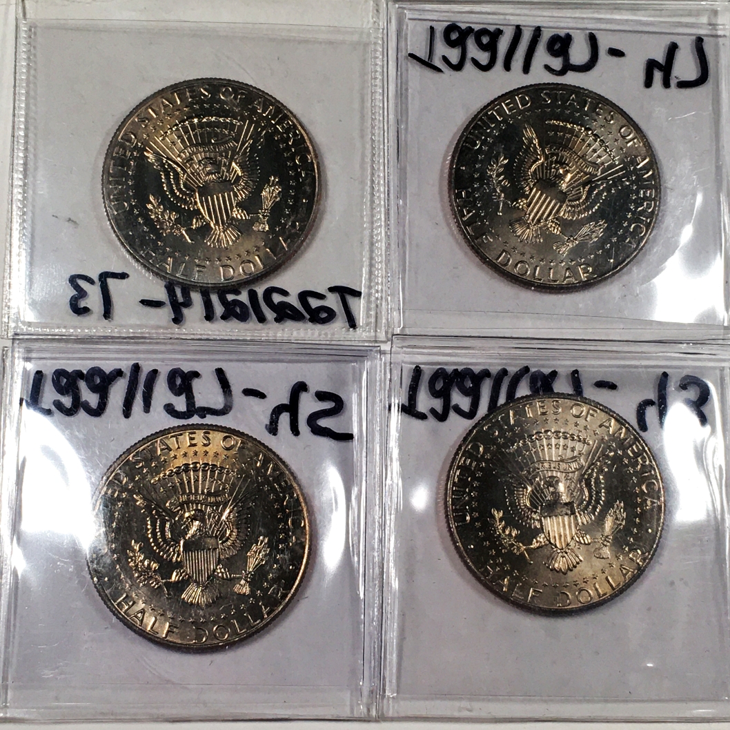 Lot of Four (4) Colorized Kennedy Half Dollar Commemorating the Vietnam ...