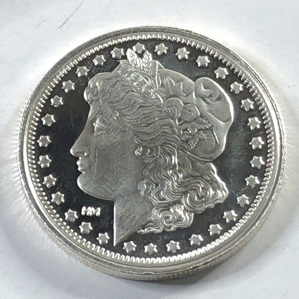 thumbnail image 2 of 2 Oz .999 Fine Silver Round – Morgan Design – BU In Capsule – Golden State Mint – 2023 2 of 2