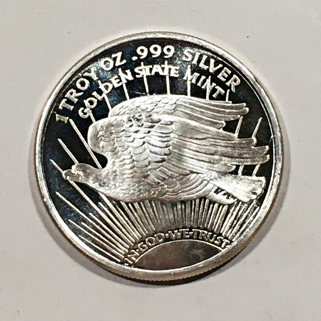 Sterling Silver Coin Bezel Pendant For 1oz 39mm Silver Round (e.g., Silvertowne St. Gaudens) 4 thumbnail image