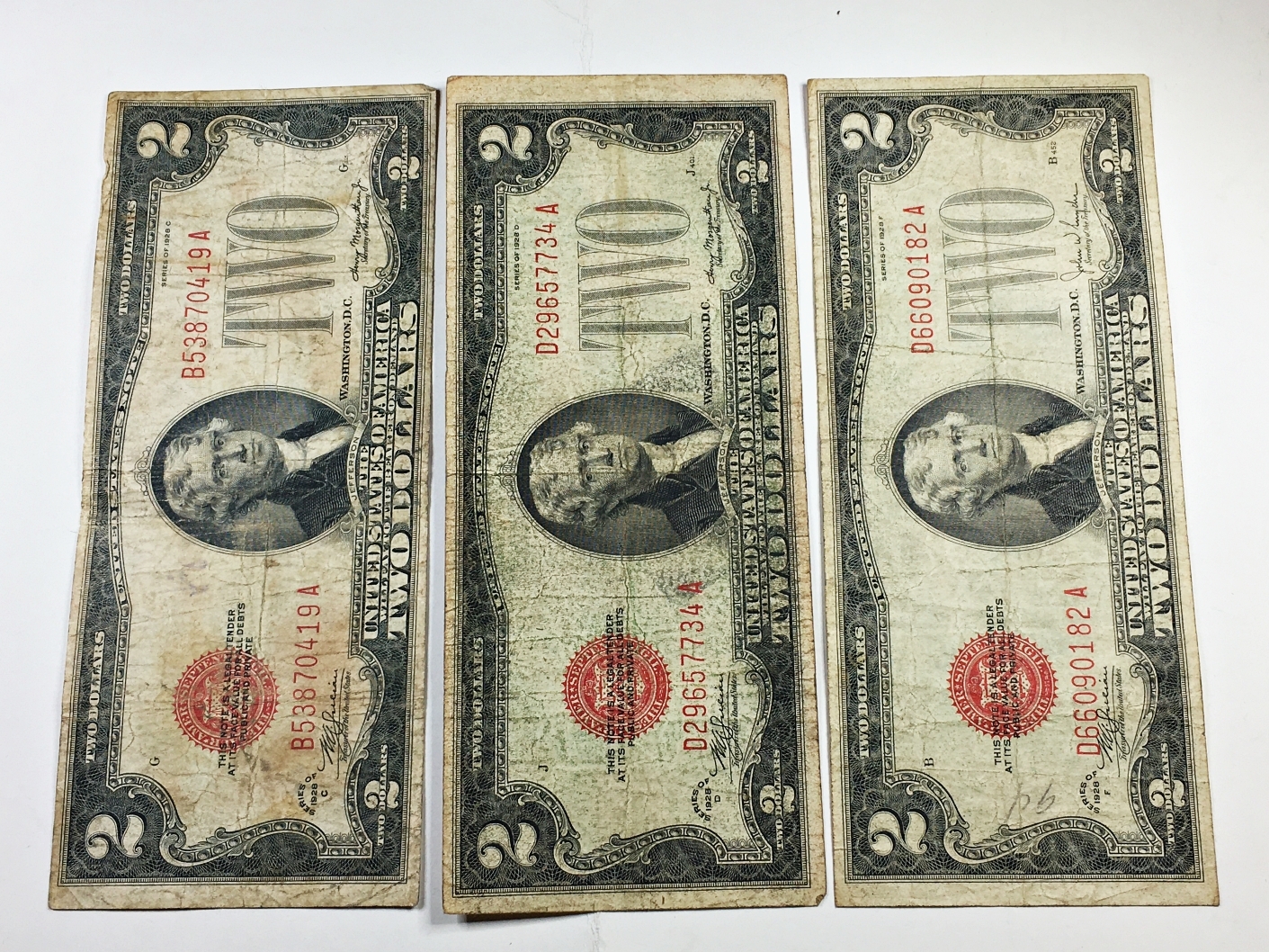 Series 1928F $2 United States Red Seal Note*Circulated*Crisp Paper ...