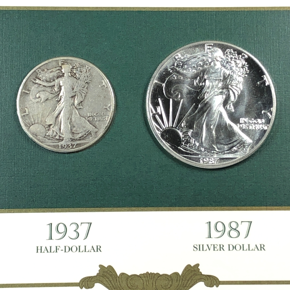 Walking Liberty Coinage*1937 Silver Walking Liberty Half Dollar & 1987 ...