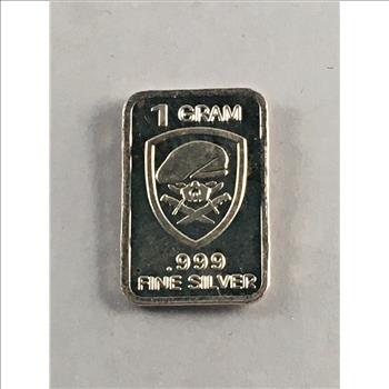1 Gram .999 Fine Silver Bar