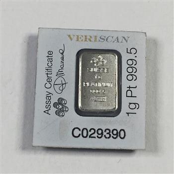 1 gram 999.5 PAMP Platium Bar*In Sealed Packet with COA