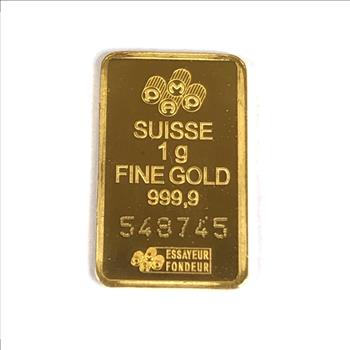 1 Gram .9999 Fine Gold Bar*Numbered*Suisse