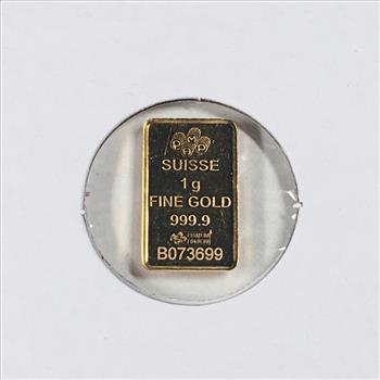 1 Gram .9999 Fine Gold Bar*Suisse