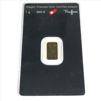 1 Gram .9999 Gold Bar*Argor*Heraeus*In Business Care Sized Holder with Certification