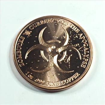 1 Ounce .999 Proof Copper Round*The American Zombuff*Currency of the Apocalypse