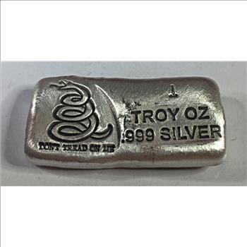 1 Troy Ounce .999 Silver Bar*Hand-poured*Don't Tread On Me
