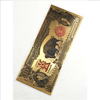 $10 Buffalo Banknote Gold Foil Replica
