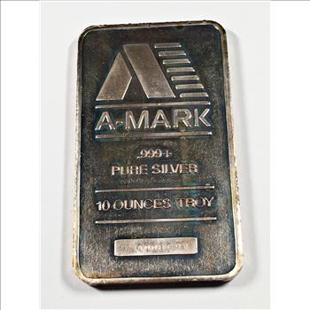 10 Troy oz .999 Fine A-Mark Silver Bar