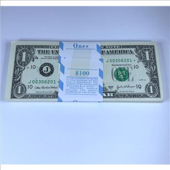 100 Crisp Uncirculated, Consecutive Serial Number Star Notes Complete Strap of 100