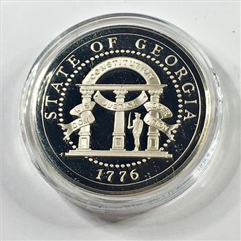 1.1oz Proof Sterling Silver Commemorative of the State of Georgia*Georgia's State Seal*In Capsule*Franklin Mint