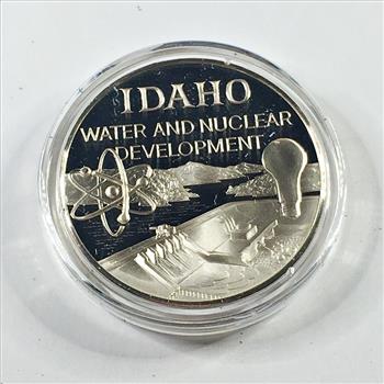 1.1oz Proof Sterling Silver Commemorative of the State of Idaho*Water & Nuclear Development*In Capsule*Franklin Mint