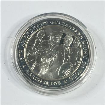 1.2 oz Proof Sterling Silver Historical Commemorative Medallion*15th Amendment Guarantees Right to Vote*In Capsule