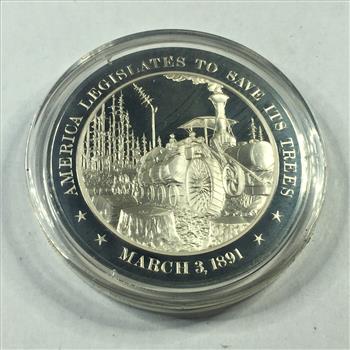 1.2 oz Proof Sterling Silver Historical Commemorative Medallion*America Legislates to Save It's Trees*In Capsule