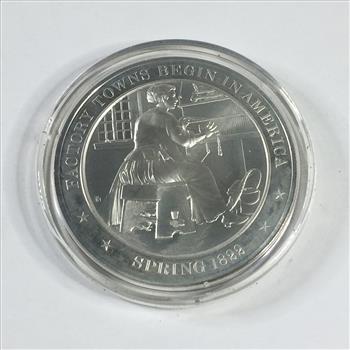 1.2 oz Proof Sterling Silver Historical Commemorative Medallion*Factory Towns Begin In America*In Capsule